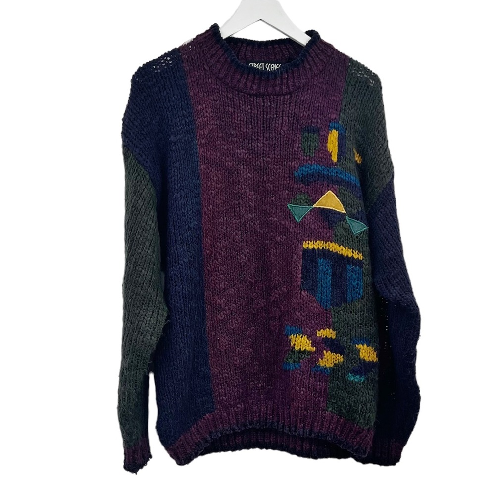 Vintage 90s Jewel Tone Granolacore Grandma Sweater Size XL